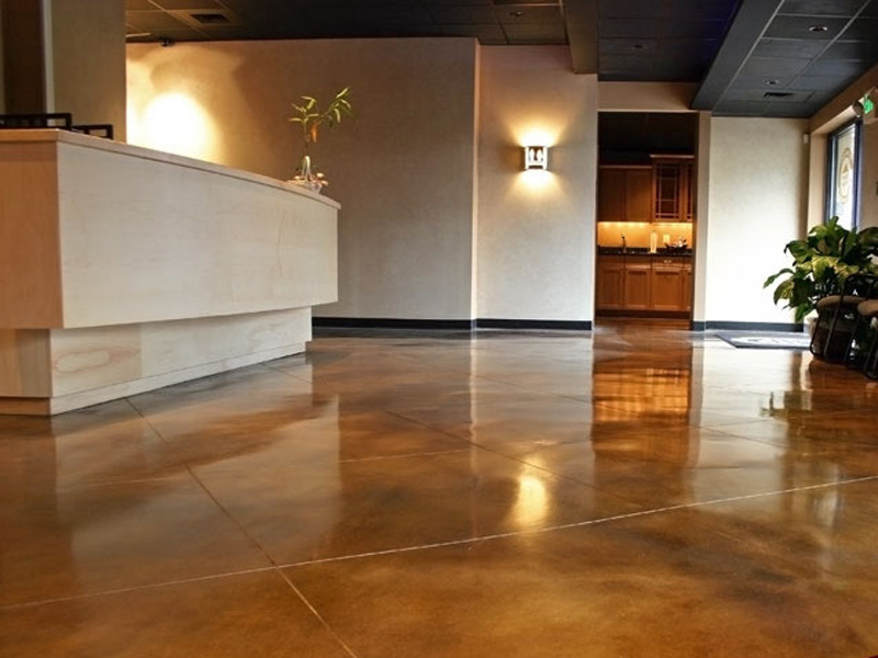 novo tipo de piso - concreto polido manchado